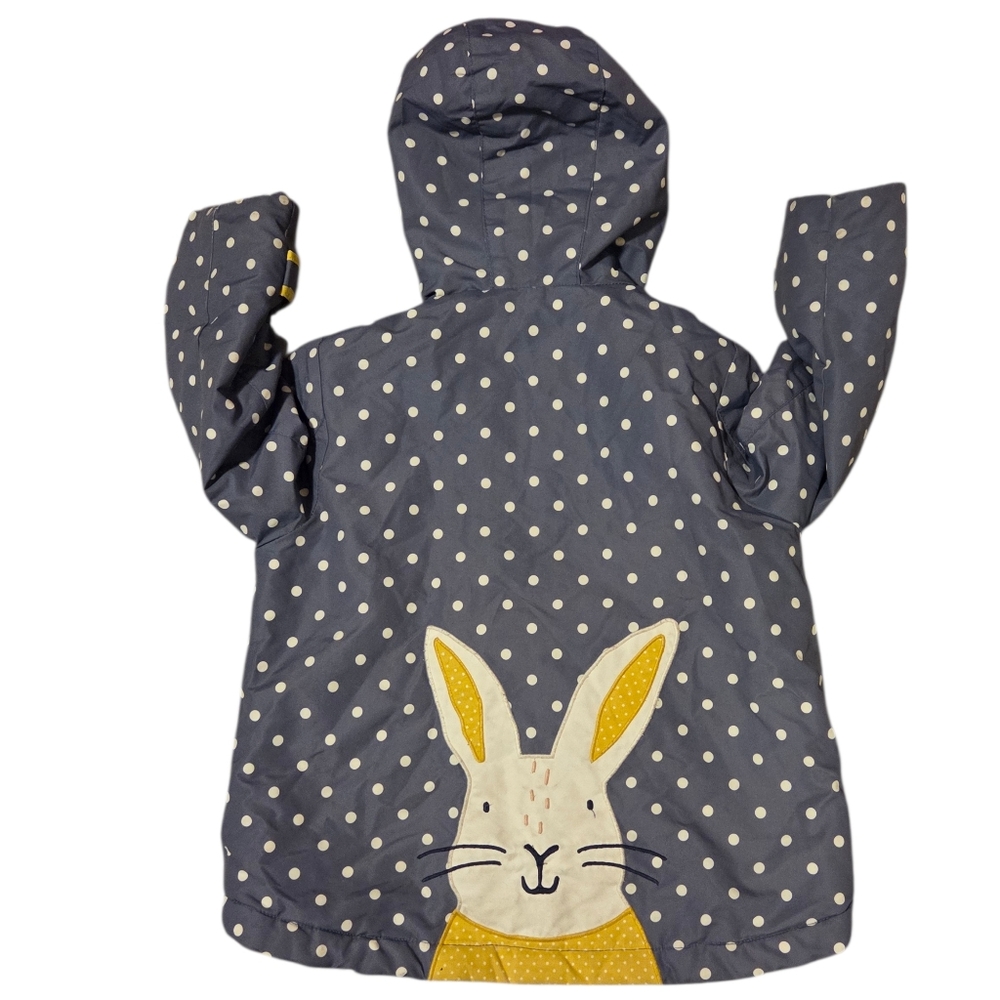 Mini Boden Anorak Polka Dot Bunny Rabbit Jacket Coat Hood Sherpa Lined 3-4 Years - Picture 2 of 6